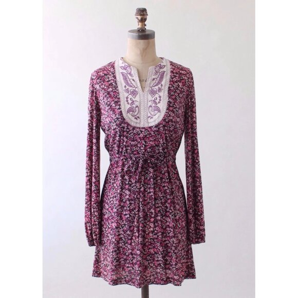 Vintage 60's Holly Sharpser Boho Floral Dress Embroidered 60 Sz XS Cottagecore - Picture 1 of 6